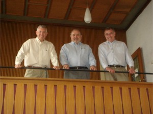 Richard, "Bud" and James Border on the first floor in the Jettenburg church