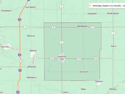 Map of Blackford County, Indiana